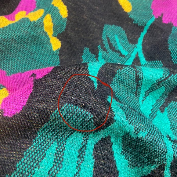 Black and Teal Floral Vintage Knit Sweater Medium - Picture 4 of 6